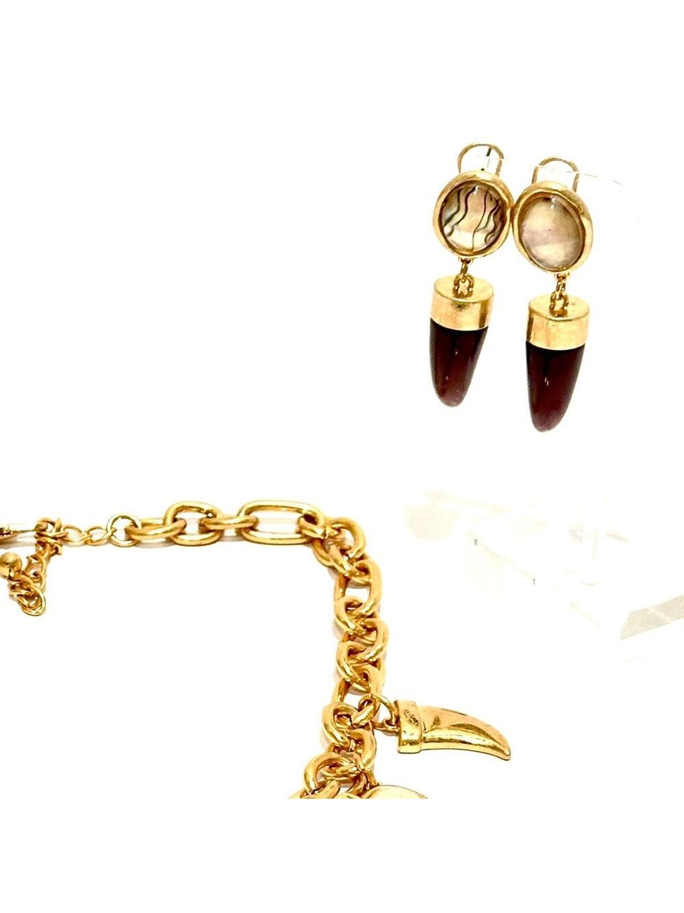 ZARA | Golden 2” Dark Tortoise Faux Horn Drop Earrings | NWOT - Picture 7 of 7
